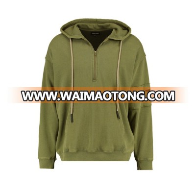 Wholesale Custom Order Popular Design Long sleeve Mens Half Zip Hoodies