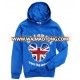 Fashion long sleeve blue mens french terry hoodie