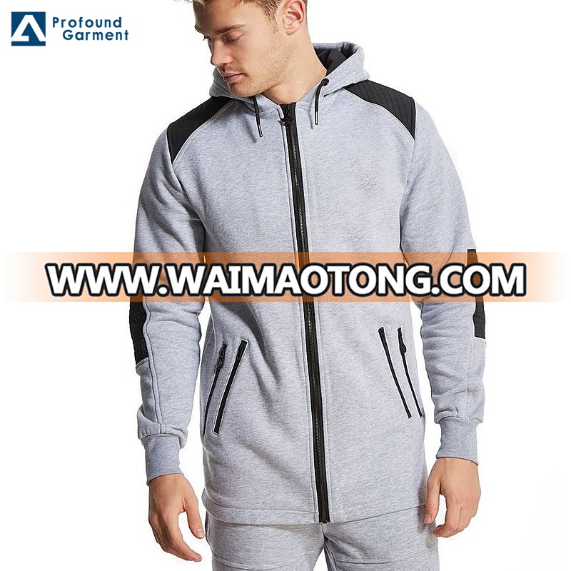 fashion mens 100% cotton fitness two tone hoodies zip custom design hoodies zip wholesale